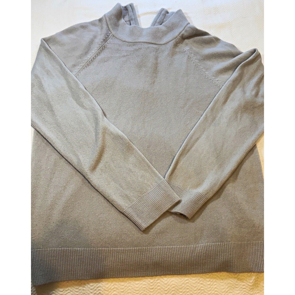 Draper's & Damon's Mock Neck 1/4 Zip Knit Pullover Sweater Gray Acrylic L